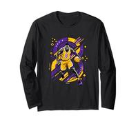 Basketball in Purple and Yellow 8 Crossover Long Sleeve T-Shirt