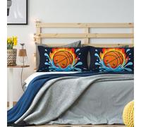 Basketball in The Fire Standard Pillowcases 20x12in Sets of 1, Ultra Soft Microfiber Plush Pillow Cases Comfort Decorative Throw Pillow Cover with Hidden Zipper for Bedroom, Sofa, Couch