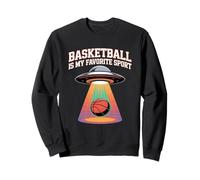 Basketball Is My Favourite Sport Funny Alien UFO Abduction Sweatshirt
