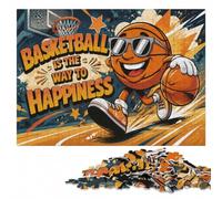 Basketball is the way to happiness Jigsaw Puzzle for Adults, 1000 Pieces | Year-end puzzle gift for adults: indoor weekend activity on weekends.