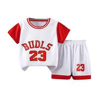 Basketball Jersey Kit Kids Fans Jersey Boys Sportswear Sleeveless Basketball Vest Tops and Shorts Sports Set Summer Tracksuit Gifts for Boys Grils Gifts for 12 Months-12 Years Old White