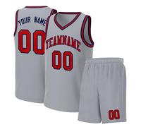 Basketball Jersey Men, 2 Piece Basketball Jersey and Shorts, Personalized Printed Name & Number Sleeveless Jersey Vest T-Shirt + Shorts Custom Training Suit A19