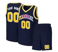 Basketball Jersey Men, 2 Piece Basketball Jersey and Shorts, Personalized Printed Name & Number Sleeveless Jersey Vest T-Shirt + Shorts Custom Training Suit A22