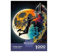 Basketball Jump Moon 1000 Piece Jigsaw Puzzle Paper for Adults Night View Puzzle Game for Family Relax Decor Gift 70x50cm/1000pcs