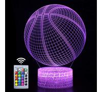Basketball Lamp Remote Control 3D Vision Effect LED RGB Night Lights of Guidance Bedroom Desk Table Lamp Decor Birthday Christmas Gift Choices for NBA Lovers Kids Boys Teen(Basketball(Remote))