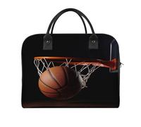Basketball Laptop Tote Bag Casual Travel Handbag Multi Pocket Shoulder Bags for Work Travel