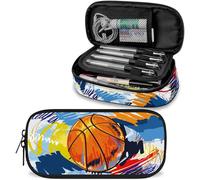 Basketball Large Pencil Case Big Capacity Pencil Pouch for Kids Girls Boys Teen Women Men, Portable Kids Pencil Bag with Zipper, Stationery Storage Pen Bag for School Supplies Office Organizer