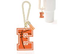 Basketball Letter Charm Accessories for Stanley Cup Initial Keychain Charm for Stanley Tumbler,Purse Backpack,Basketball Gifts for Teen Boys Girls Mom Coach Athlete