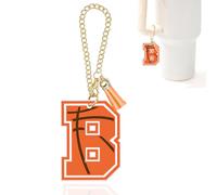 Basketball Letter Charm Accessories for Stanley Cup Initial Keychain Charm for Stanley Tumbler,Purse Backpack,Basketball Gifts for Teen Boys Girls Mom Coach Athlete