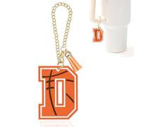 Basketball Letter Charm Accessories for Stanley Cup Initial Keychain Charm for Stanley Tumbler,Purse Backpack,Basketball Gifts for Teen Boys Girls Mom Coach Athlete