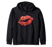 Basketball Lipstick Kiss Lips For Basketball Players & Fans Zip Hoodie