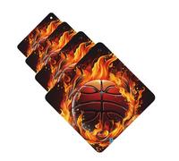 Basketball logo with flames Car Air Freshener Cards for Women Men 4 Pack Cute Car Accessories Long Lasting Scent Car Diffuser Hanging Auto Aromatherapy Tablets Car Fresheners Gifts