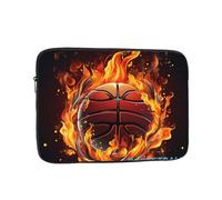 Basketball Logo with Flames Laptop Case 17 inch, Shockproof Protective Computer Sleeve Cover Water Resistant Laptop Bag Carrying Tablet Cover Briefcase Handbags Gifts for Men Women