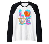 Basketball Love Dripping Ball Sneakers Player Graphic Raglan Baseball Tee