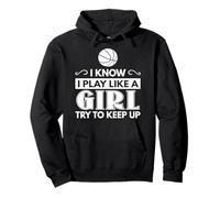 Basketball Lover, I Know I Play Like A Girl Try To Keep Up Pullover Hoodie