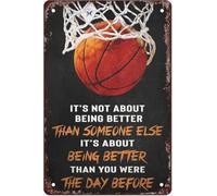 Basketball Lover It'S Not About Being Better Than Someone Else Metal Sign Art Metal Tin Sign Decorative Iron Painting For Bar Garden Porch 20X30Cm