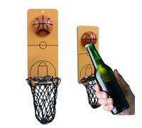 Basketball Magnetic Beer Bottle Opener: Funny Wall Mounted Personalised Metal Gadget Set Cap Storage Holder Home Kitchen Can Accessory,Man Birthday Present,Fridge Garden Outdoor,Wine Party Decoration