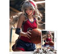 Basketball Maiden Girl Jigsaw for Teenagers 1000 Pieces Stimulate Active Brain And Mind Gentle Relaxing Fun Activity (38x26cm)