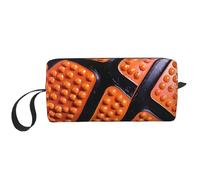 Basketball Makeup Bag Water Resistant Travel Toiletry Organizer for Women Men Sport Ball Cosmetic Storage Pouch with Zipper Portable Small Tool Bag