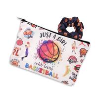 Basketball Makeup Pouch for Women Girls Basketball Player Coach Lover Bday Xmas Gifts Bag with Hair Tie Accessoris, style 3, S, Style 3