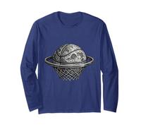 Basketball Moon Space Hoop Game Player Vintage Boys Kids Men Long Sleeve T-Shirt