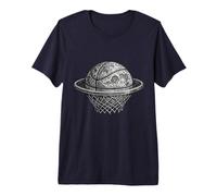 Basketball Moon Space Hoop Game Player Vintage Boys Kids Men Premium T-Shirt