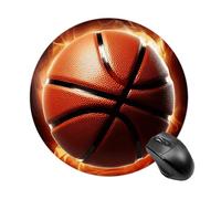 Basketball Mouse Pad for Computer, Round Gaming Mousepad with Non-Slip Rubber Base, Waterproof Mouse Mat for Laptop Office Home 7.8 X 7.8 Inch
