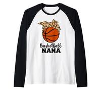 Basketball Nana Funny Leopard Nana Raglan Baseball Tee