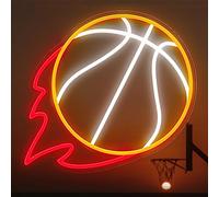 Basketball Neon Sign, 12.6×11.6 Inch Basketball Led Neon Light, Dimmable LED Neon Signs for Wall Decor, Wall Decor Aesthetic, Sports Neon Signs for Room Bedroom Shop Decor, Gift for Christmas Birthday