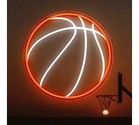 Basketball Neon Sign, 12.6×12.6 Inch Basketball Led Neon Light, Dimmable LED Neon Signs for Wall Decor, Powered by USB Neon Sign, Wall Decor Aesthetic, Sports Neon Signs for Room Bedroom Shop Decor,