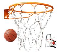 Basketball Net 304 Stainless Steel Chain Basketball Net Rust Proof & Weather-Resistant Chain with 12 Buckles Nets Heavy Duty Outdoor Indoor