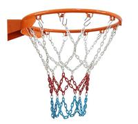 Basketball Net Replacement - Long-Lasting Steel Chain Basketball Net 4.1mm Thick Metal Nets for Direct Drop, Fits Standard Hoops, Chain
