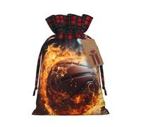 Basketball on Fire and Water Flame Splashing Fashionable Print Small Drawstring Storage Bag Lightweight and Beautiful for Various Festivals