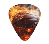 Basketball on Fire and Water Flame Splashing Guitar picks in thin, medium, and thick sizes, 12-piece set, suitable for electric guitar and various instruments