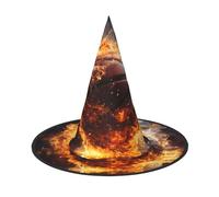 Basketball on Fire and Water Flame Splashing Halloween Witch Hat 3 PCS Comfortable And Durable Suitable For Party Role Play And Carnival