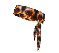 Basketball on Fire and Water Flame Splashing Patterned Sports Headband, Suitable for Outdoor Travel and Various Sports. Unisex Sweat-Absorbing Sports Headband