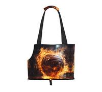 Basketball on Fire and Water Flame Splashing Printed pet shoulder bag for going out - small dog and cat dual-purpose shoulder bag