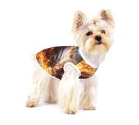Basketball On Fire and Water Flame Splashing Small Dog Cotton Vest Large - Breathable, Comfortable Pet Shirt for Cats and Dogs