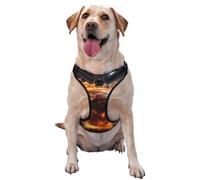 Basketball on Fire and Water Flame Splashing Small Printed pet Traction Vest for Pets to wear When Walking The Dog or Climbing Mountains