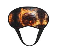 Basketball on Fire and Water Flame Splashing Universal Lightweight Eye Mask: Great for Travel, Office Naps and Shift Work. Provides a Comfortable Sleeping Environment
