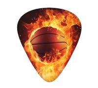 Basketball On Fire Flame Splashing Print Guitar Pick Comfortable Feel, Clear Sound, Multiple Thicknesses For Varied Tones