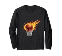Basketball on Fire Long Sleeve T-Shirt