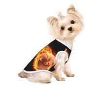 Basketball On Fire print Dog Clothes T Shirts for Small Dogs Breathable Puppy Kitten Dog Shirts for Pet Dogs Cats