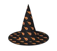 Basketball On Fire Printing 2 Pack Halloween Hat Soft Witch Hats For Carnivals Masquerades Space Saving Caps