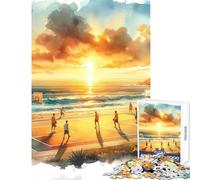 Basketball on The Beach 1000 Piece Jigsaws for Teenagers Boost Memory Retention Effectively Calming Relaxing Leisure Game (38x52cm)