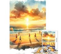 Basketball on The Beach Teenager Jigsaw Puzzles 1000 Pieces Enhance Mindful Thinking And Focus Relaxing Stress Relief Game (50x75cm)