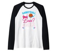 Basketball or Bows Grammy Loves You Gender Reveal Pink Blue Raglan Baseball Tee