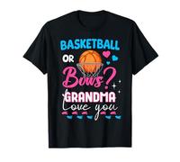 Basketball or Bows Grandma Loves You 2025 Gender Reveal T-Shirt