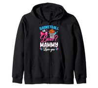 Basketball or Bows MAMMY Loves You Gender Reveal Pink Blue Zip Hoodie