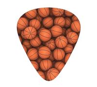 Basketball Orange 12-Pack Guitar Picks Set â€“ Unique Single-Sided Printed Picks With Abs Material For Acoustic, Electric Guitars & Ukuleles